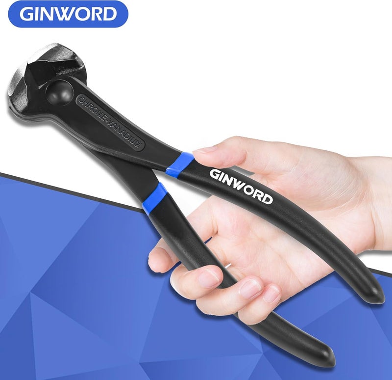 GINWORD 2 PCS 7 Inch Nail Puller, Nail Remover Tool, End Cutting Pliers, Carpenter Tools, Nail Pulling Pliers, End Nippers, Nippers Tool for Pulling Nails and Cutting Wires - Image 3